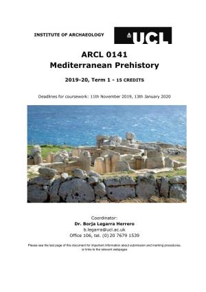 ARCL 0141 Mediterranean Prehistory