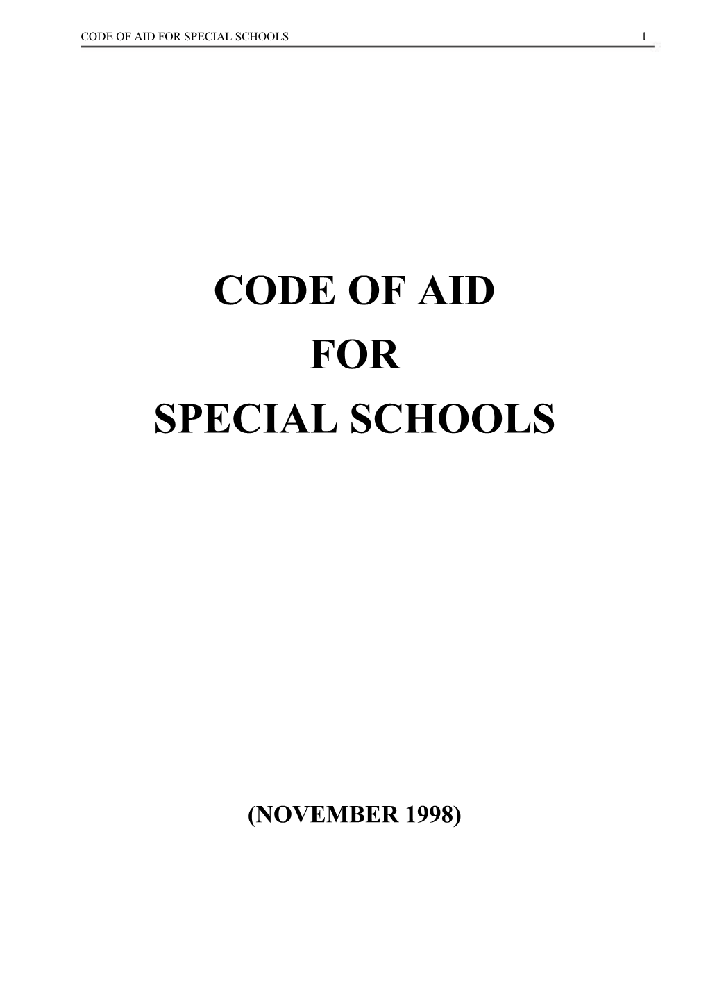 Code of Aid for Special Schools 1