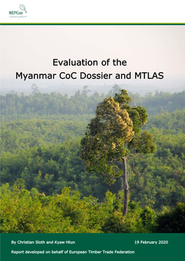 Evaluation of the Myanmar Coc Dossier and MTLAS