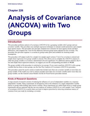 Analysis of Covariance (ANCOVA) with Two Groups