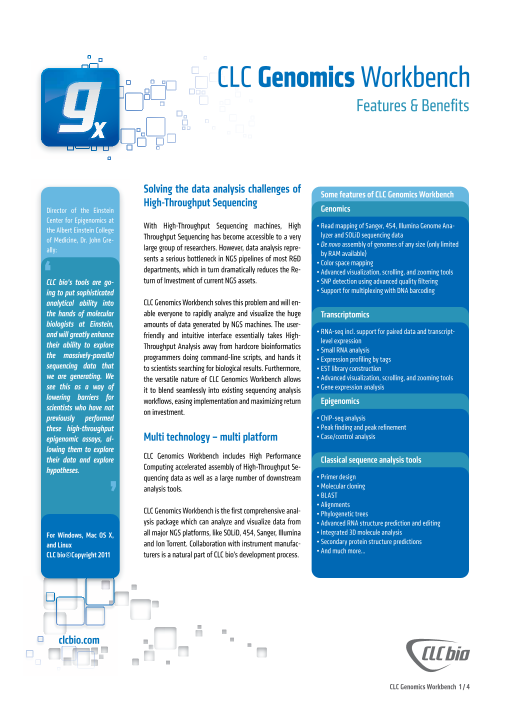 CLC Genomics Workbench Features & Benefits