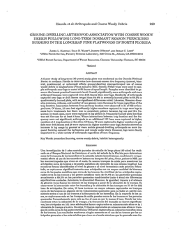 Ground-Dwelling Arthropod Association with Coarse Woody Debris Following Long-Term Dormant Season Prescribed Burning in the Longleaf Pine Flatwoods of North Florida