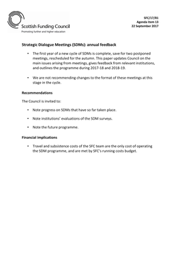 SFC17 81 Strategic Dialogue Meetings Annual Feedback