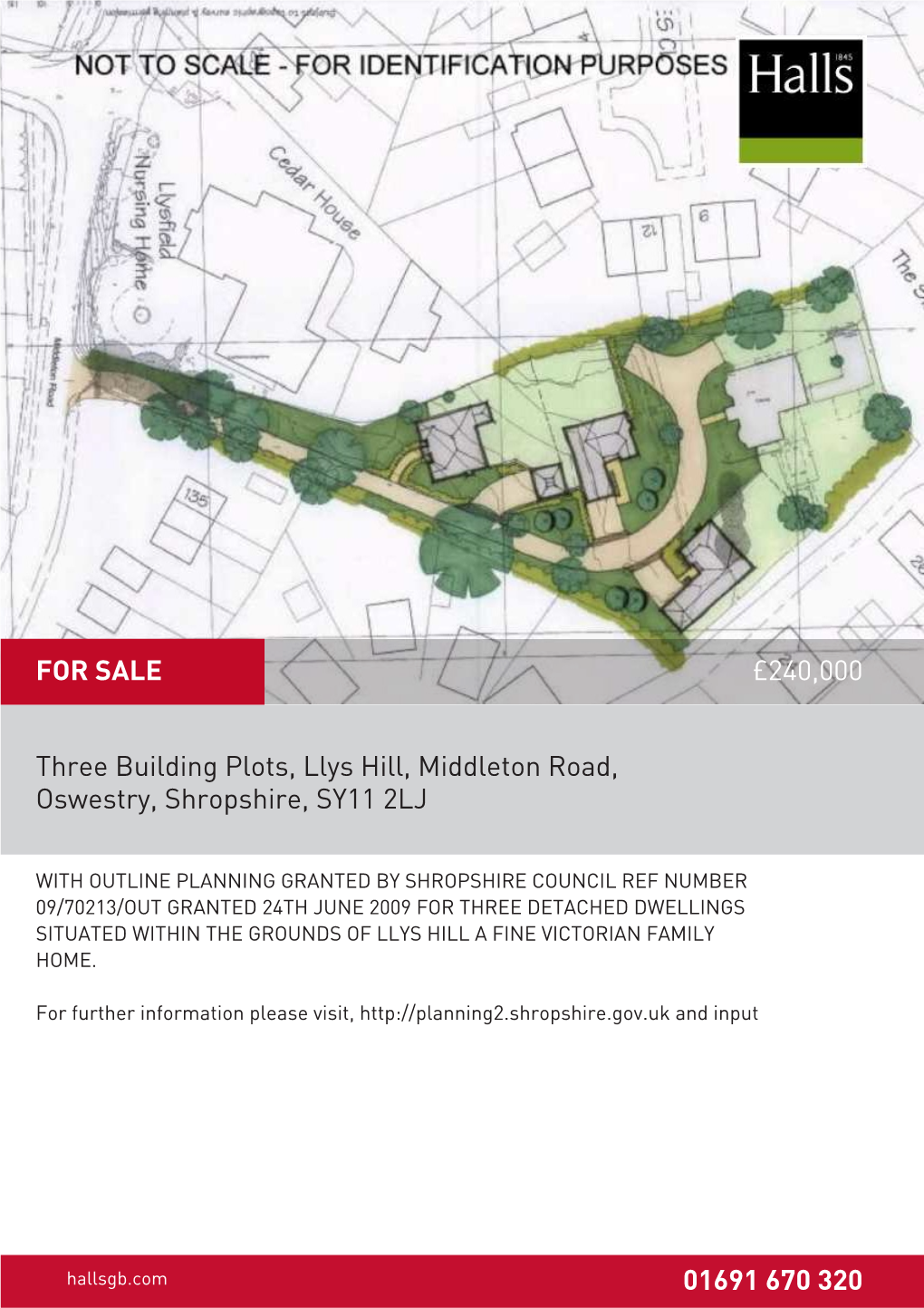 Three Building Plots, Llys Hill, Middleton Road, Oswestry, Shropshire, SY11 2LJ