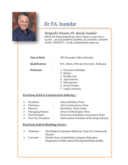 Dr. PA Inamdar