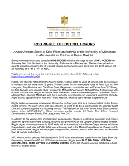 Rob Riggle to Host Nfl Honors