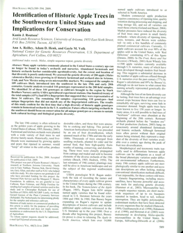 Identification of Historic Apple Trees in the Southwestern United States and Implications for Conservation