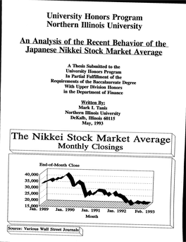 The Nikkei Stock Market Average 1"- Monthly Closings