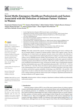 Sexist Myths Emergency Healthcare Professionals and Factors Associated with the Detection of Intimate Partner Violence in Women