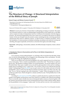 A Structural Interpretation of the Biblical Story of Joseph