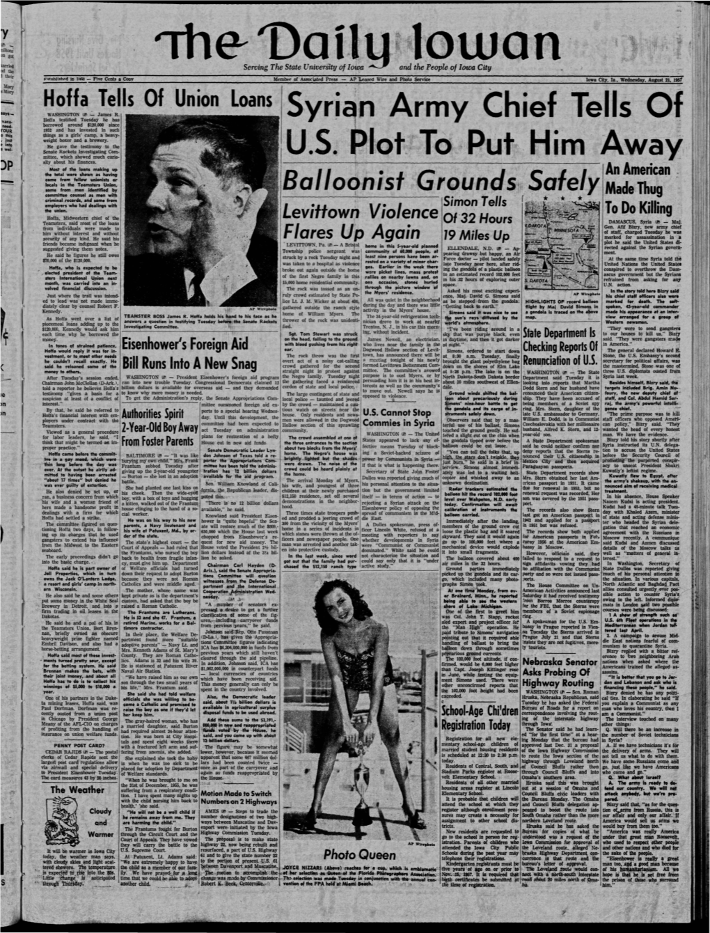 Daily Iowan (Iowa City, Iowa), 1957-08-21