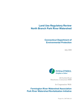 Land Use Regulatory Review North Branch Park River Watershed