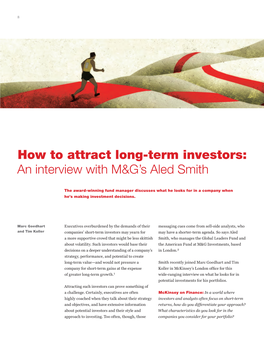 How to Attract Long-Term Investors: an Interview with M&G's Aled Smith