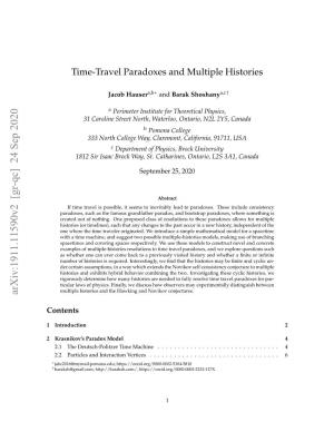 Time-Travel Paradoxes and Multiple Histories