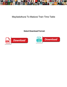 Mayiladuthurai to Madurai Train Time Table