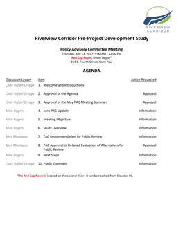 Riverview Corridor Pre-Project Development Study