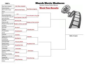 March Movie Madness Week Two Results