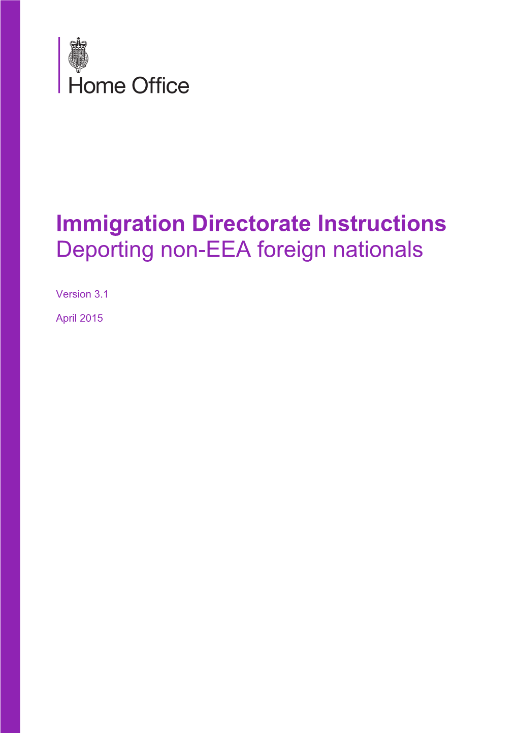 Deporting Non-EEA Foreign Nationals