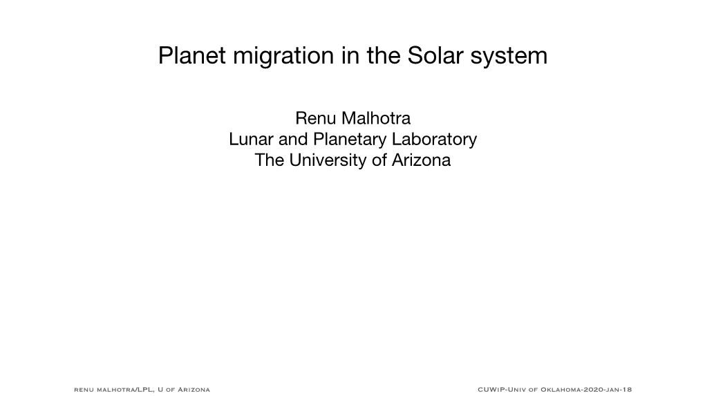 Planet Migration in the Solar System