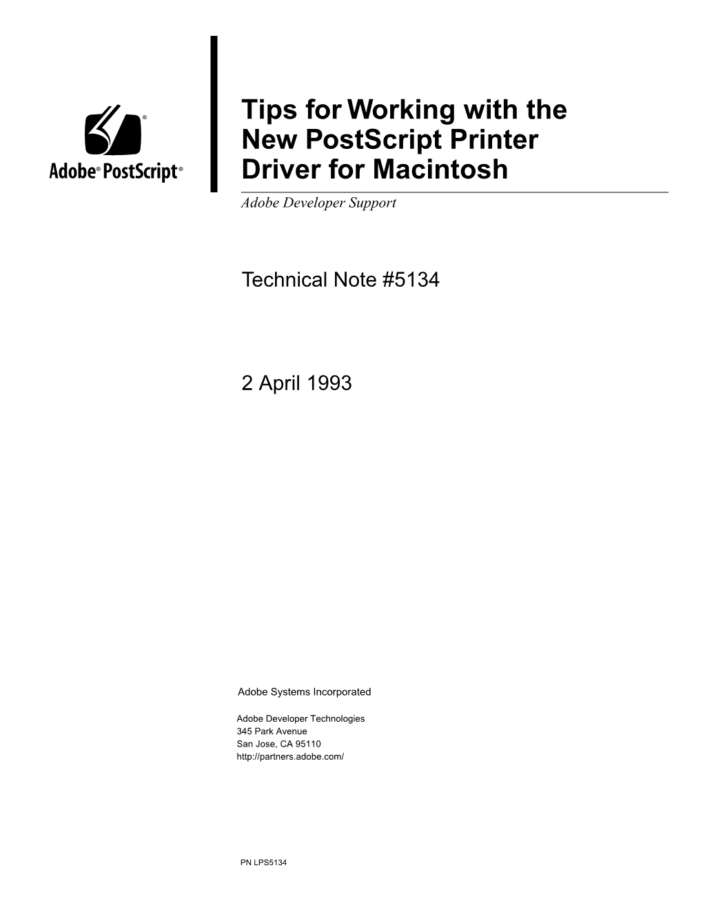 Tips for Working with Postscript Printer Driver for Macintosh