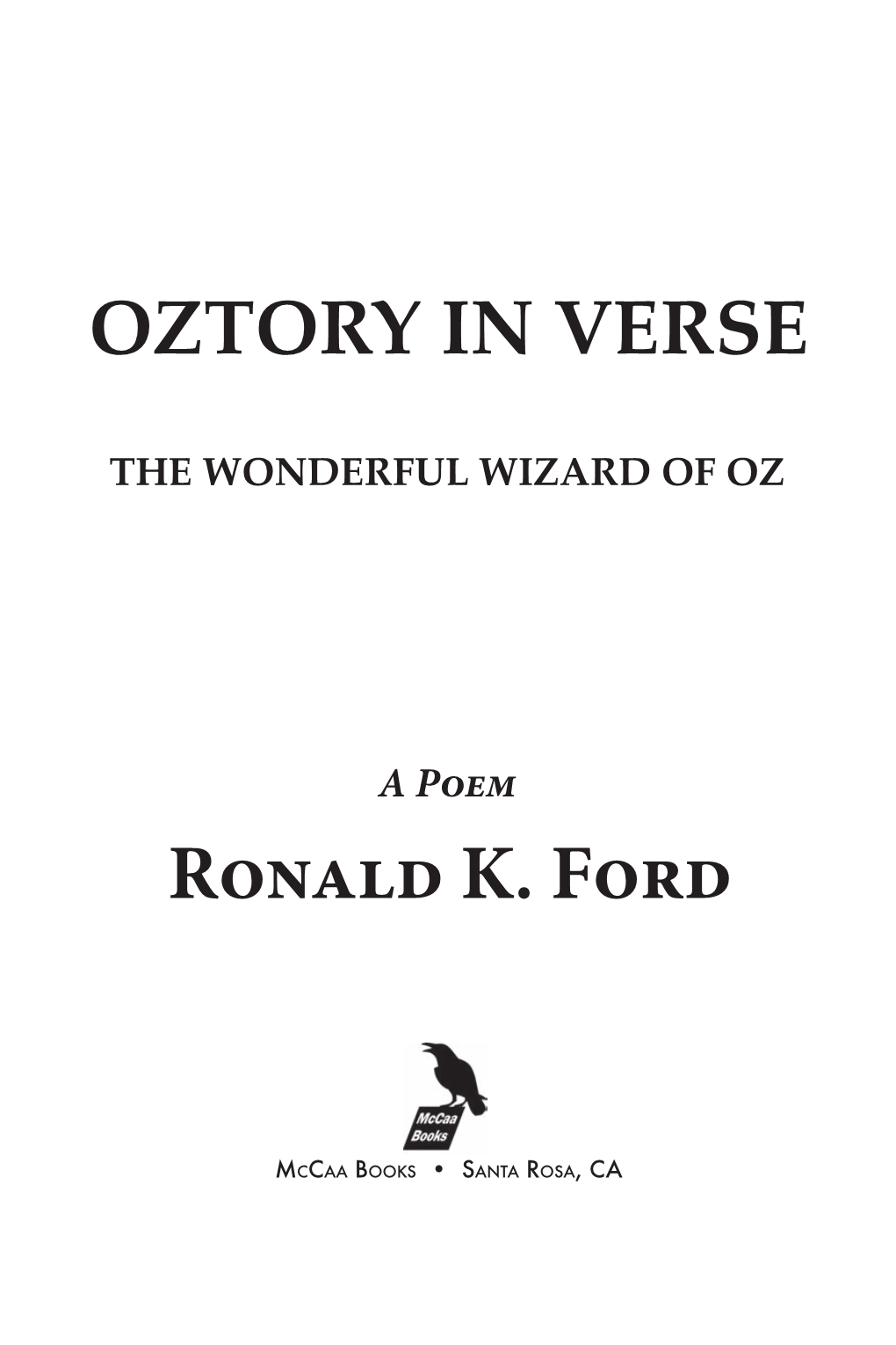 Oztory in Verse R K. F
