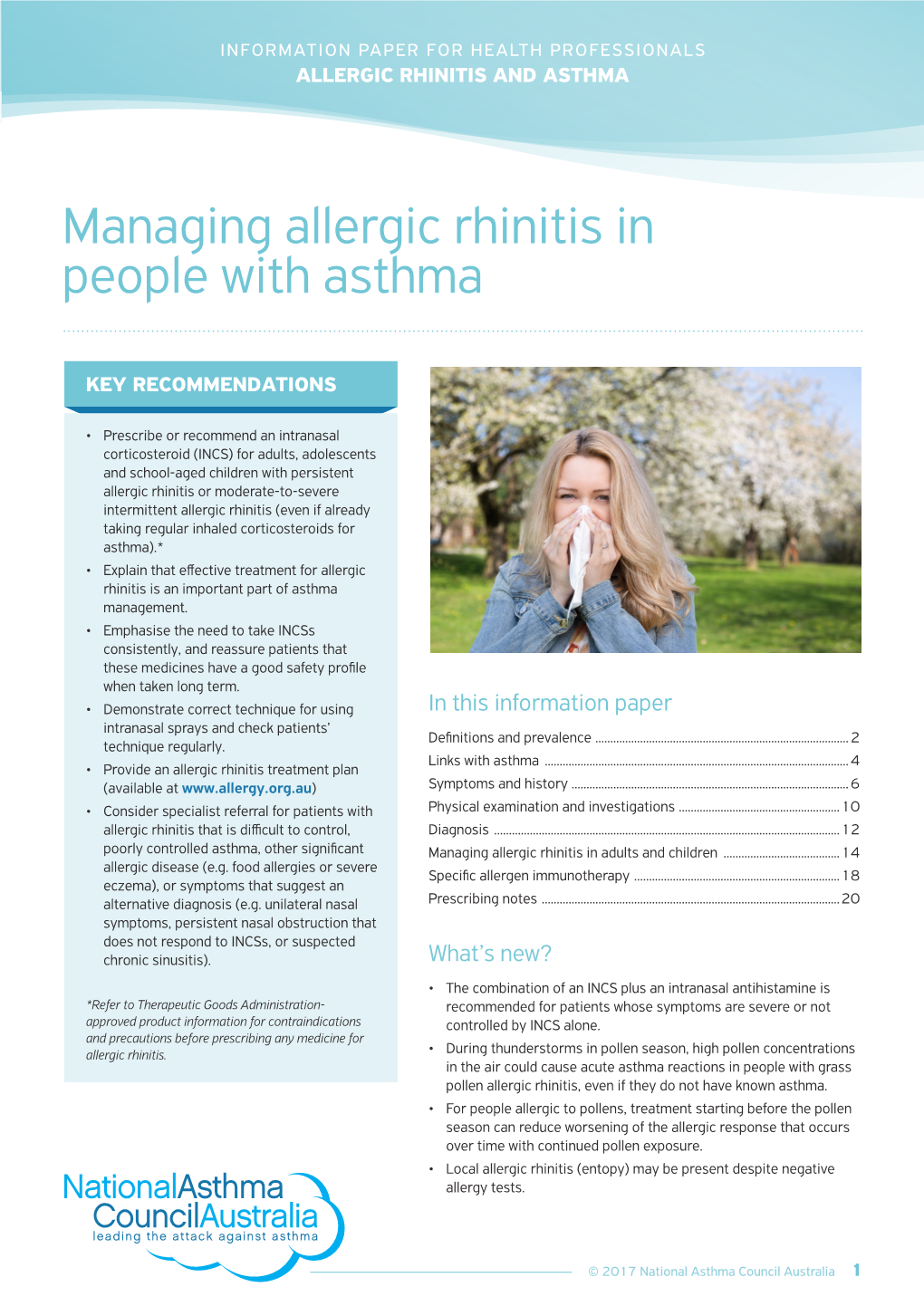 Managing Allergic Rhinitis in People with Asthma