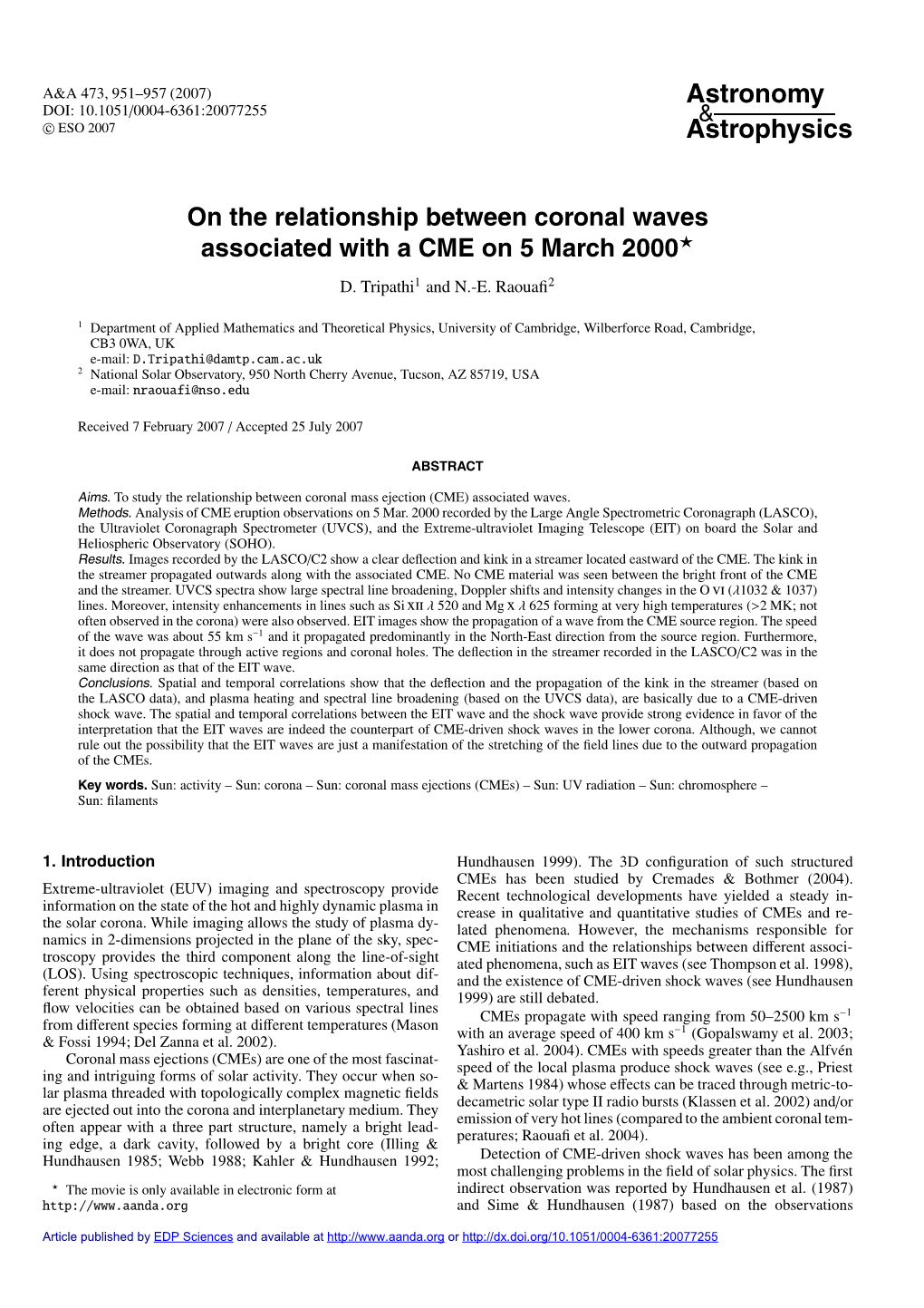 On the Relationship Between Coronal Waves Associated with a CME on 5 March 2000