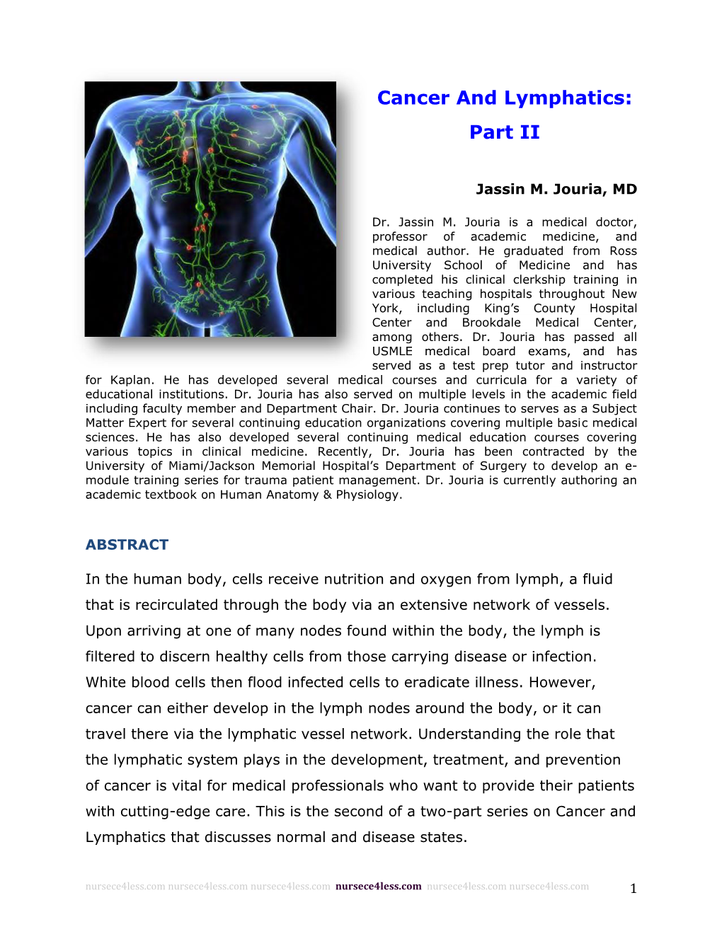 Cancer and Lymphatics Part II