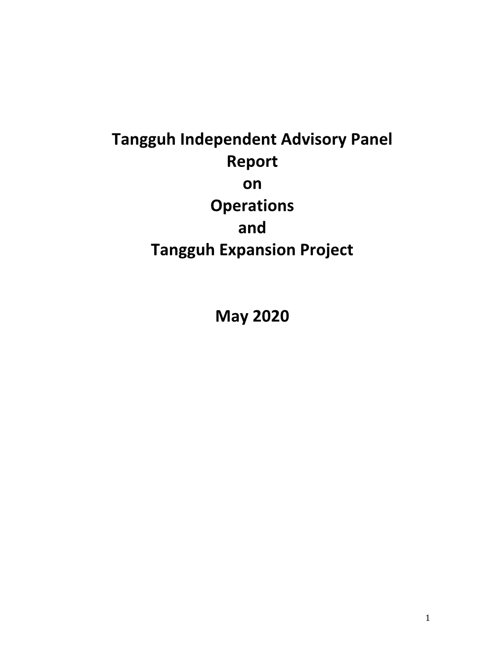 2020 TIAP Report on Operations and Tangguh Expansion Project