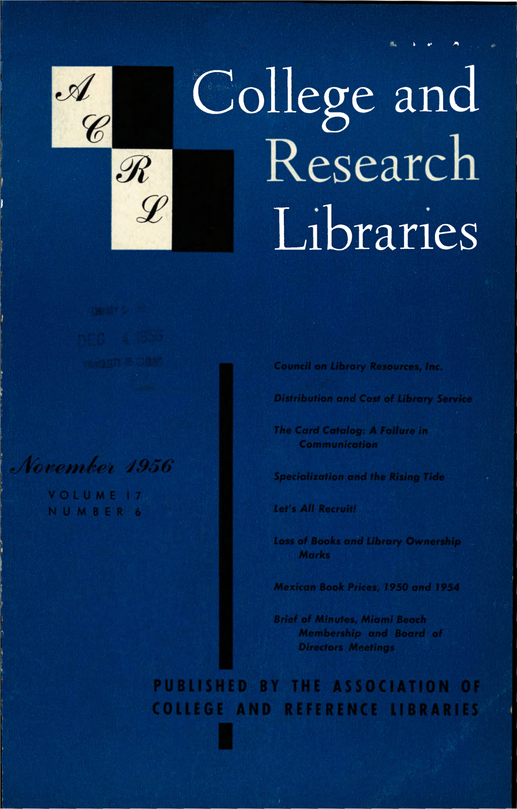 College and Research Libraries