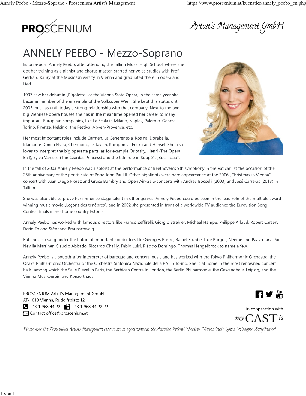 Annely Peebo - Mezzo-Soprano - Proscenium Artist's Management