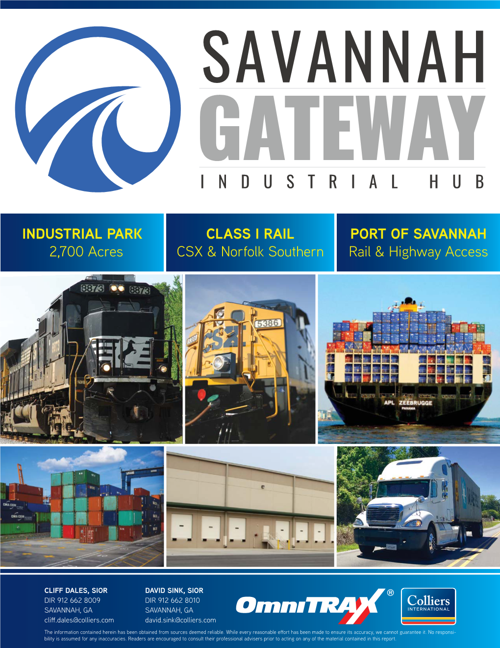 INDUSTRIAL PARK ±2,700 Acres PORT of SAVANNAH Rail