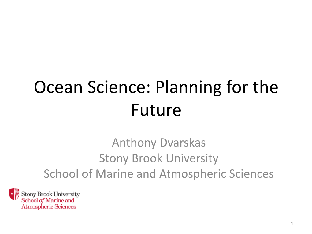 Ocean Science: Planning for the Future