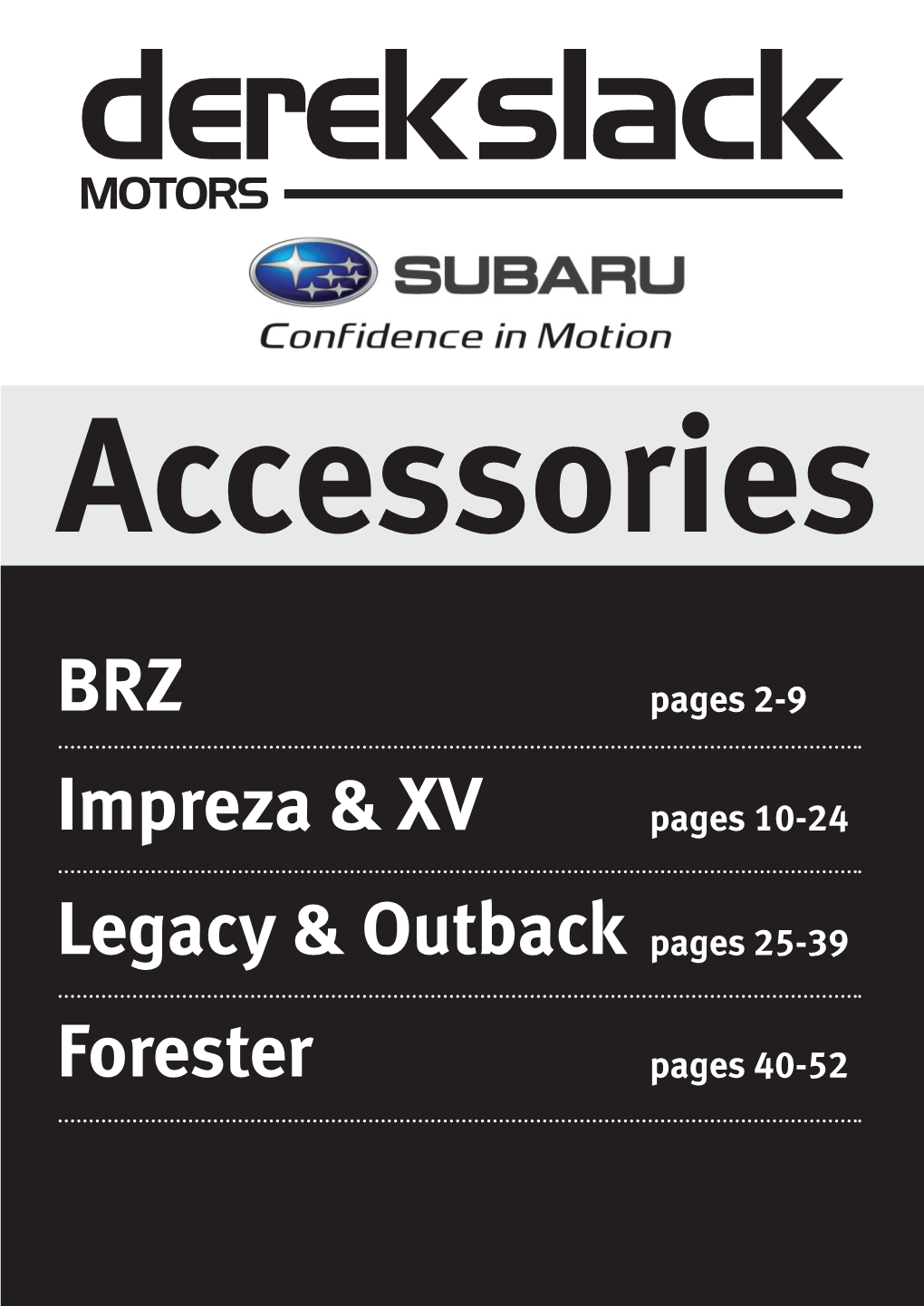 BRZ Impreza & XV Legacy & Outback Pages 25-39 Forester