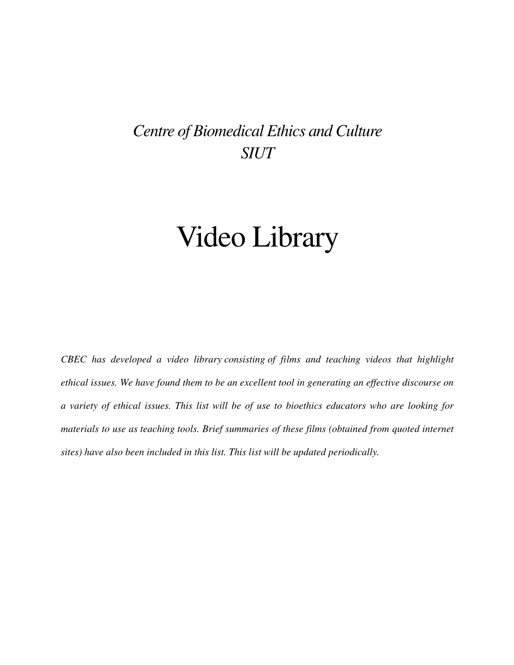 Video Library