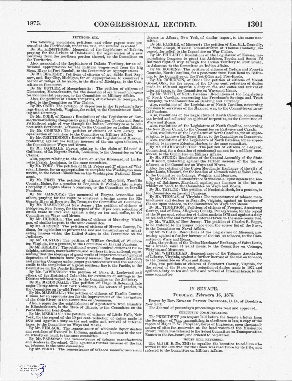Congressional Record. 1301