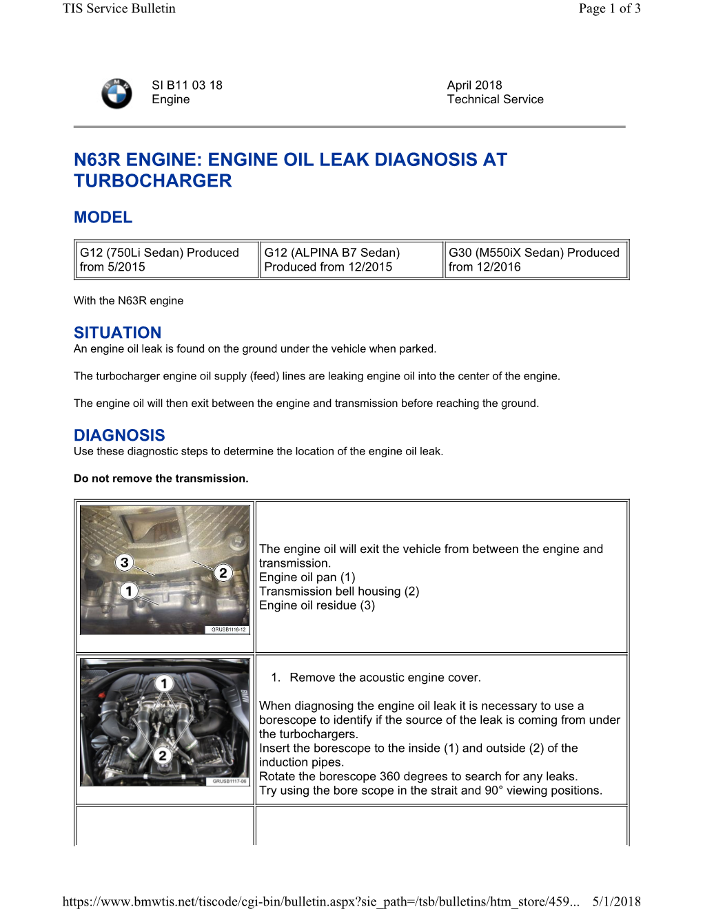 Engine Oil Leak Diagnosis at Turbocharger