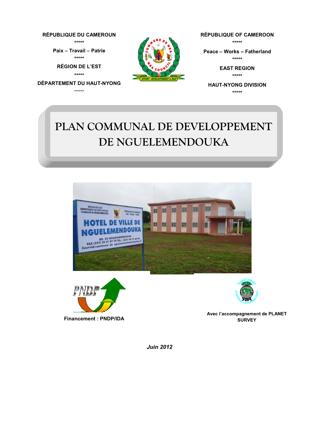 Plan Communal De Developpement De Nguelemendouka