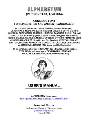 ALPHABETUM Unicode Font for Ancient Scripts