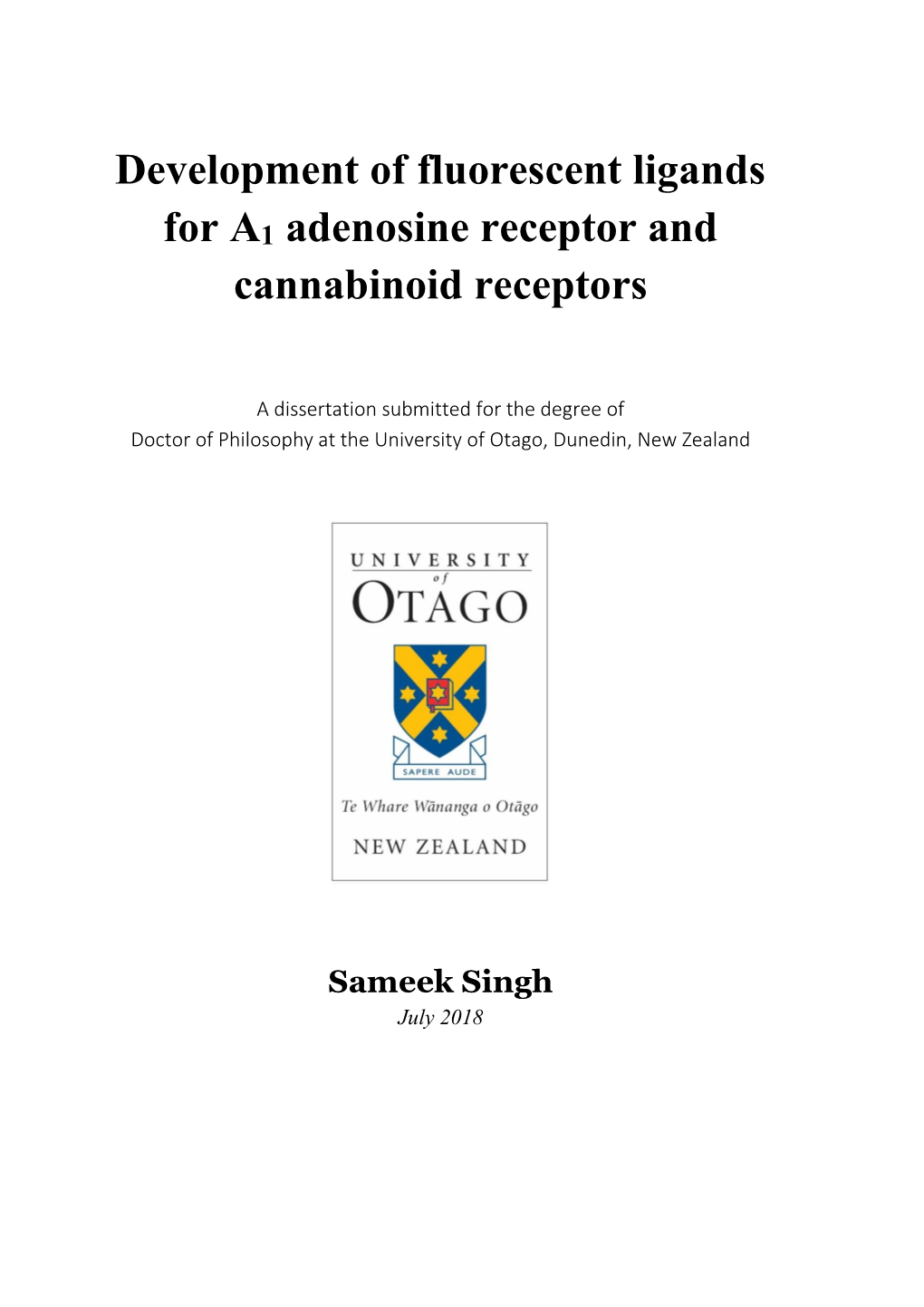 Development of Fluorescent Ligands for A1 Adenosine Receptor And