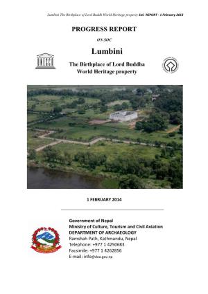 Lumbini the Birthplace of Lord Buddh World Heritage Property Soc REPORT ‐ 1 February 2013