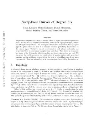 Sixty-Four Curves of Degree Six Arxiv:1703.01660V2 [Math.AG]