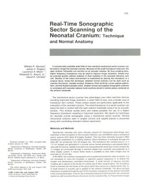 Real-Time Sonographic Sector Scanning of the Neonatal Cranium: Technique and Normal Anatomy