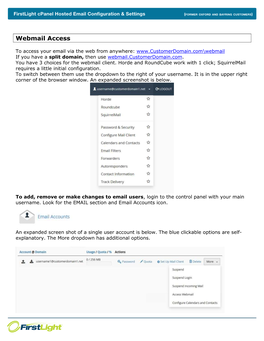 Oxford Networks Cpanel Hosted Email Configuration & Settings Webmail