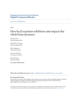 How Local Excitation-Inhibition Ratio Impacts the Whole Brain Dynamics Gustavo Deco Universitat Pompeu Fabra