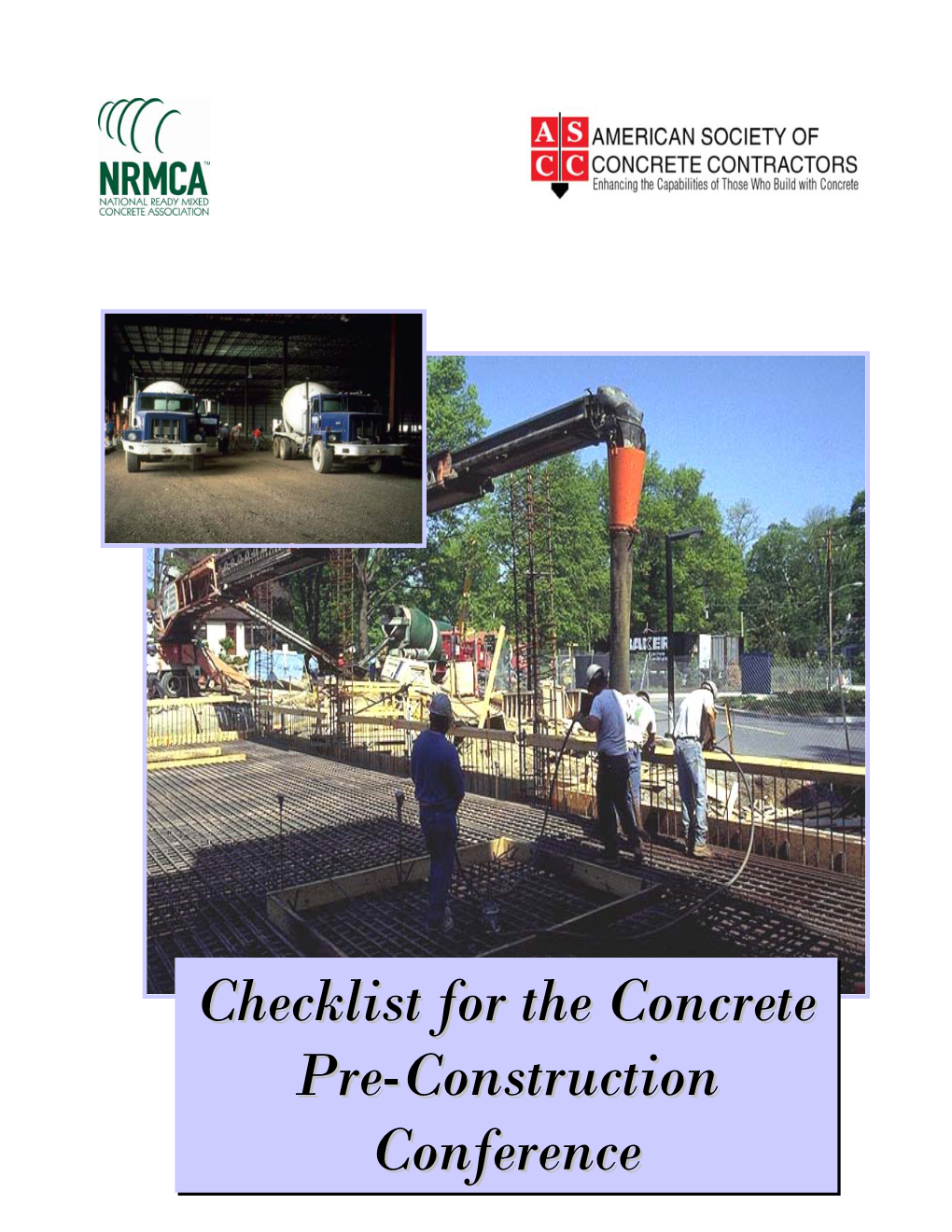 Checklist for the Concrete Pre-Construction Conference
