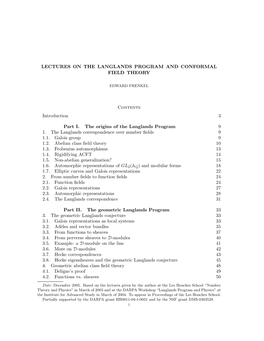 Lectures on the Langlands Program and Conformal Field Theory