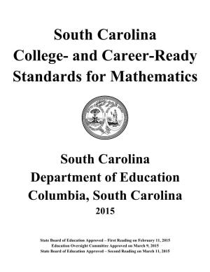South Carolina College and Career Readiness Mathematics Standards