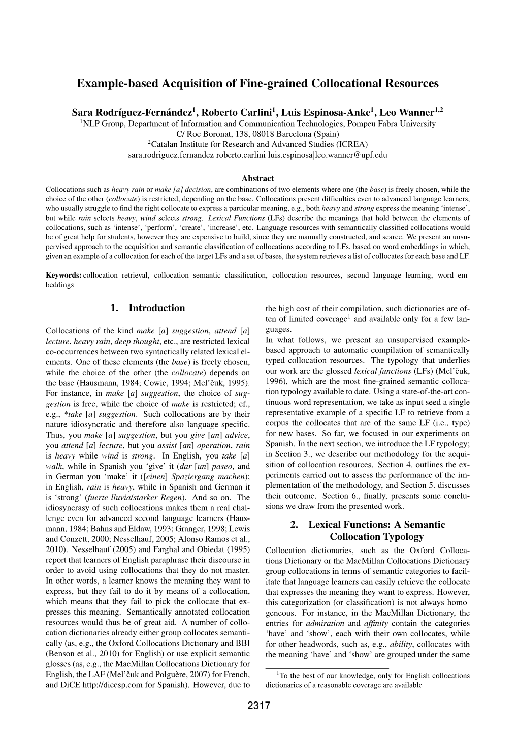 Example-Based Acquisition of Fine-Grained Collocational Resources