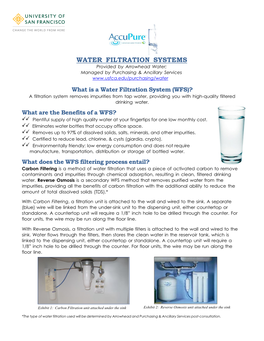 WATER FILTRATION SYSTEMS Provided by Arrowhead Water; Managed by Purchasing & Ancillary Services